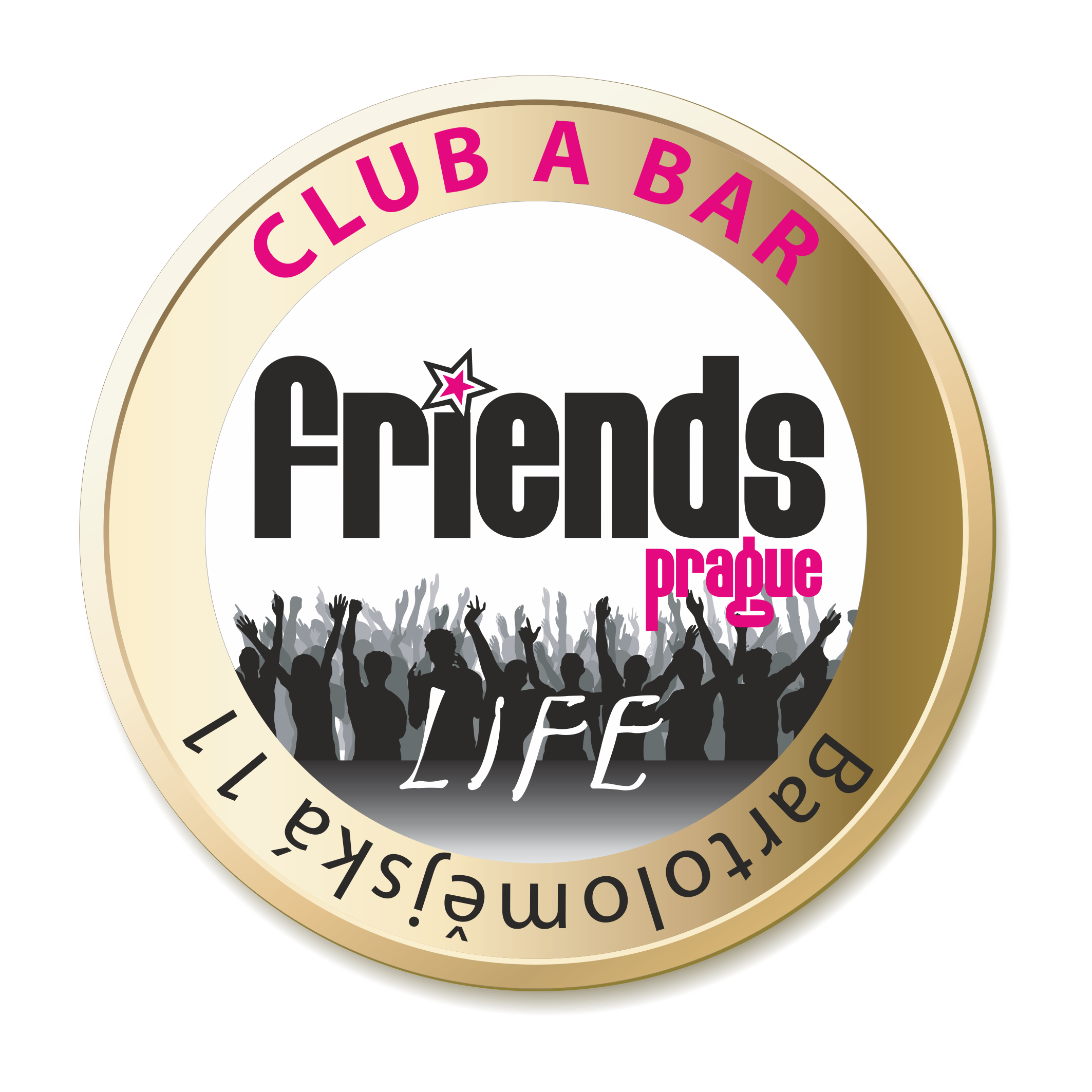 Friends and fun club logo design Royalty Free Vector Image
